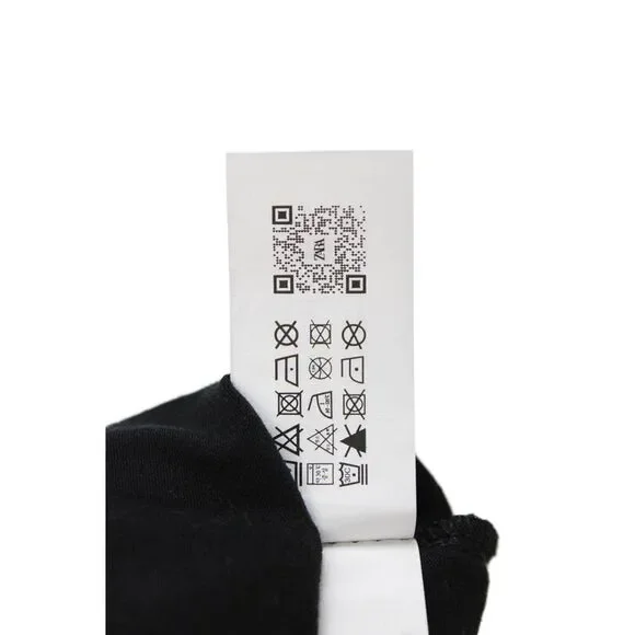 Zara Womens Short Sleeve Crew Neck Knit Tee Shirt Black Cotton Size Large - Picture 5 of 6